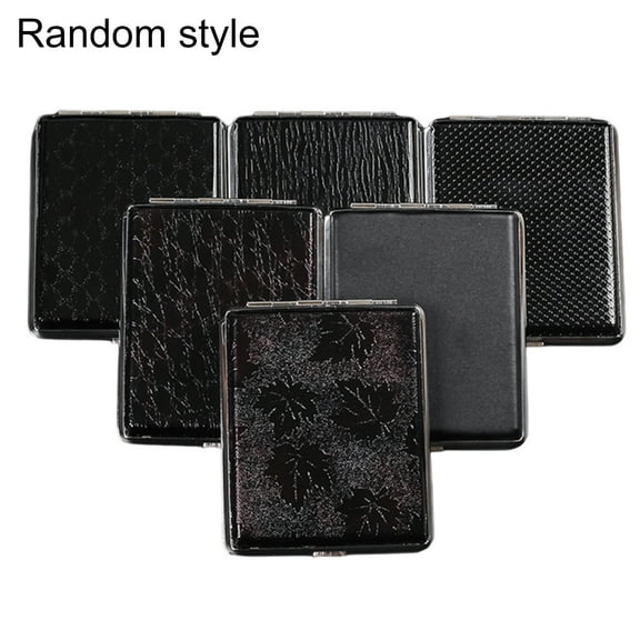 Windcarnival Cigarette Storage Box Sturdy Construction Wear Resistant Faux Leather Men's Cigarette Case Metal Clip Cigarette Box for Home
