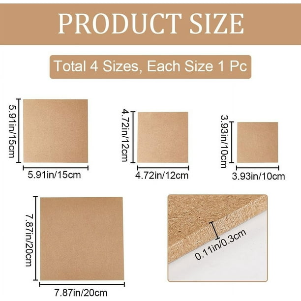 MDF Wood Boards for Crafts 7.8x11.8in Rectangle Medium Density