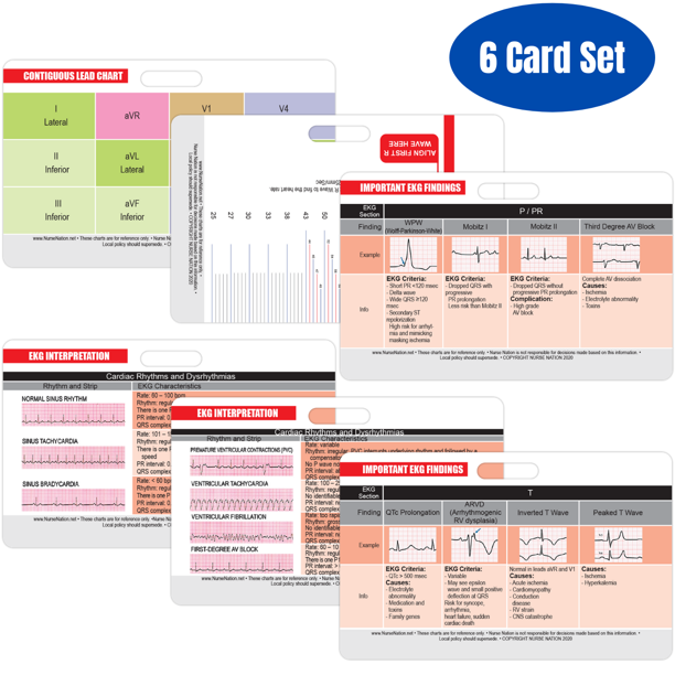 ekg horizontal badge 6 card set w bonus cheat sheets walmart com