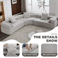 thumbnail image 3 of Modern Modular 3 Piece Couch Free Combination with Semicircular Modular Sofa, 4 Seater Curved Sofa with Upholstered for Living Room, Grey, 3 of 9