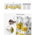 thumbnail image 5 of Tie Up Valance Curtain for Kitchen,Farm Yellow Flowers Rod Pocket Short Curtains Adjustable Tie-Up Shade Valances,Country Floral Bee Plaid Window Treatment for Bathroom Living Room Bedroom, 5 of 8