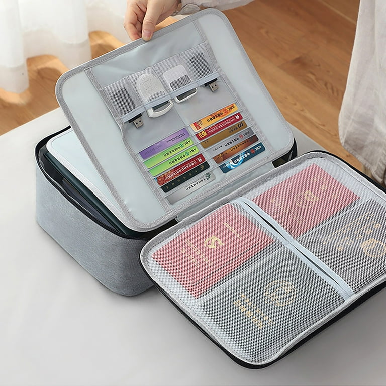 Ausyst Office Supplies 2023 Document Storage Box Home Multi-layer  Certificate Passport Card Package Multi-functional File File Storage Bag  Family