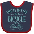 thumbnail image 3 of Inktastic Life's Better on a Bicycle Girls Baby Bib, 3 of 4