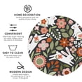 thumbnail image 3 of Lsque Rabbits on Floral Pattern 4" Drink Coasters Set of 4, PVC Leather Absorbent Coasters, Table Coaster Set Decorative Coffee Cup Coasters Housewarming Gift -Round Shape, 3 of 6