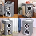 thumbnail image 2 of Cama para Gato 3 Niveles, Casa Condominio Almohadilla Rascadora con 2 Cojines Extraíbles, Cubo Plegable Escondite Plataforma Cueva para Gato Torre Casa para Gatito Interior Antideslizante, 2 of 7