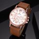 thumbnail image 2 of Reloj de cuarzo con correa de PU para hombre, estilo informal, exquisito reloj de pulsera de negocios, color café, 2 of 3