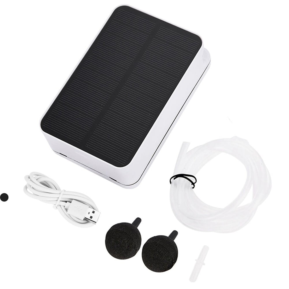 Yannee Portable Solar Air Pump Oxygen Supply Aquarium Pond Pool Pump USB Charging