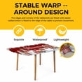 thumbnail image 4 of Red Christmas Table Cloths for 4 Foot Rectangle Tables, Santa Snowman Snowflake Gifts Elk Patio Waterproof Elastic Fitted Tablecloths, Washable Rectangular Table Cover for Camping, 4 of 8