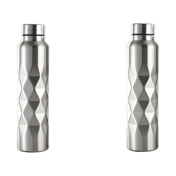 2X 1000Ml Single-Wall Stainless Steel Water Bottle Gym Sport Bottles Portable Cola Beer Drink Bottle