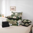 thumbnail image 6 of Manfei Cute Bear Patch 7-Piece Twin Bedding,Abstract Geometric Plaid Bedding Comforter Set,Green,Black Reversible, 6 of 7