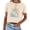 Apricot, variant on Magical Crop Top Women's Multicolor Cute Castle Graphic Tee Magic Kingdom Vacation Tshirt Casual Summer Shirt