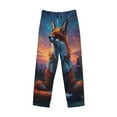 thumbnail image 2 of Vsdgher Starry Sky Meditating Fox Print Mens Pajama Pants Sleep & Lounge Pants, PJ Bottoms With elastic waistb and Pockets, 2 of 5
