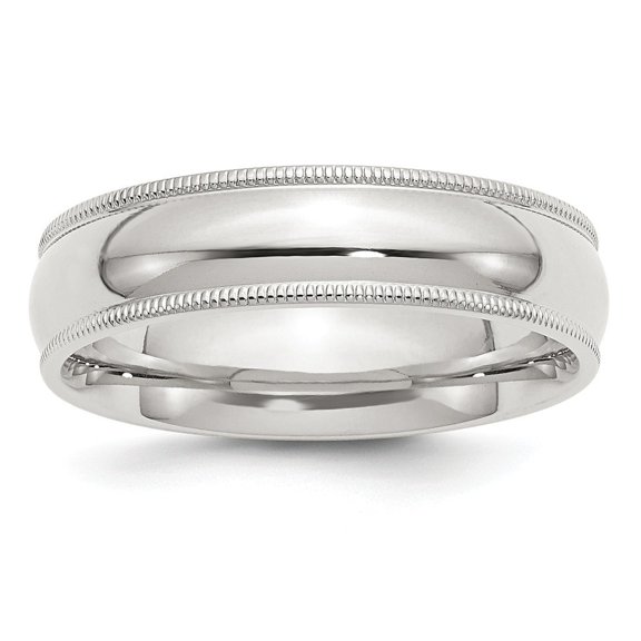 Sterling Silver 6mm Millgrain Comfort Fit Band Ring Size 11 - 12.1 Grams