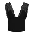 thumbnail image 5 of Njoeus Women's Sexy Lace Deep V-Neck Tank Tops Ribbed Knit Camis Shirts Summer Sleeveless Vests Basic Tops Casual Blouses, 5 of 7