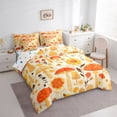 thumbnail image 3 of Homewish Rustic Bohemain Floral 7pcs Bedding Comforter Set,Boho Mushroom Queen Bedding Sets,Yellow Orange Queen Sheet Sets For Boys Kids,Luxury Bedroom Decor Reversible, 3 of 8