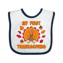 Inktastic My First Thanksgiving with Cute Turkey Boys or Girls Baby Bib