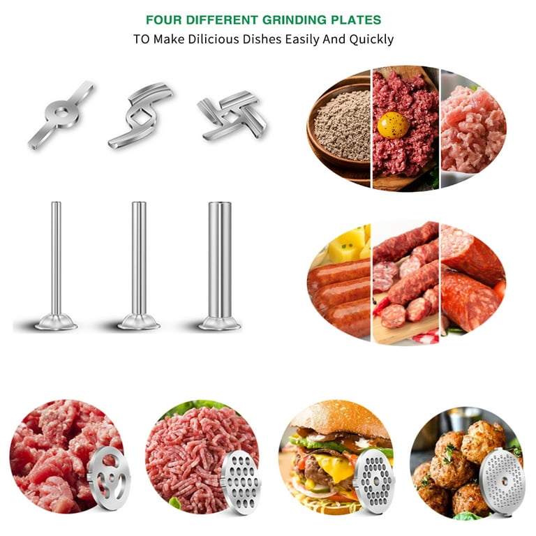 Metal Food Grinder Attachment for KitchenAid Stand Mixers, AMZCHEF Meat  Grinder with Burger Press Plate & Sausage Stuffer Attachment Pack 