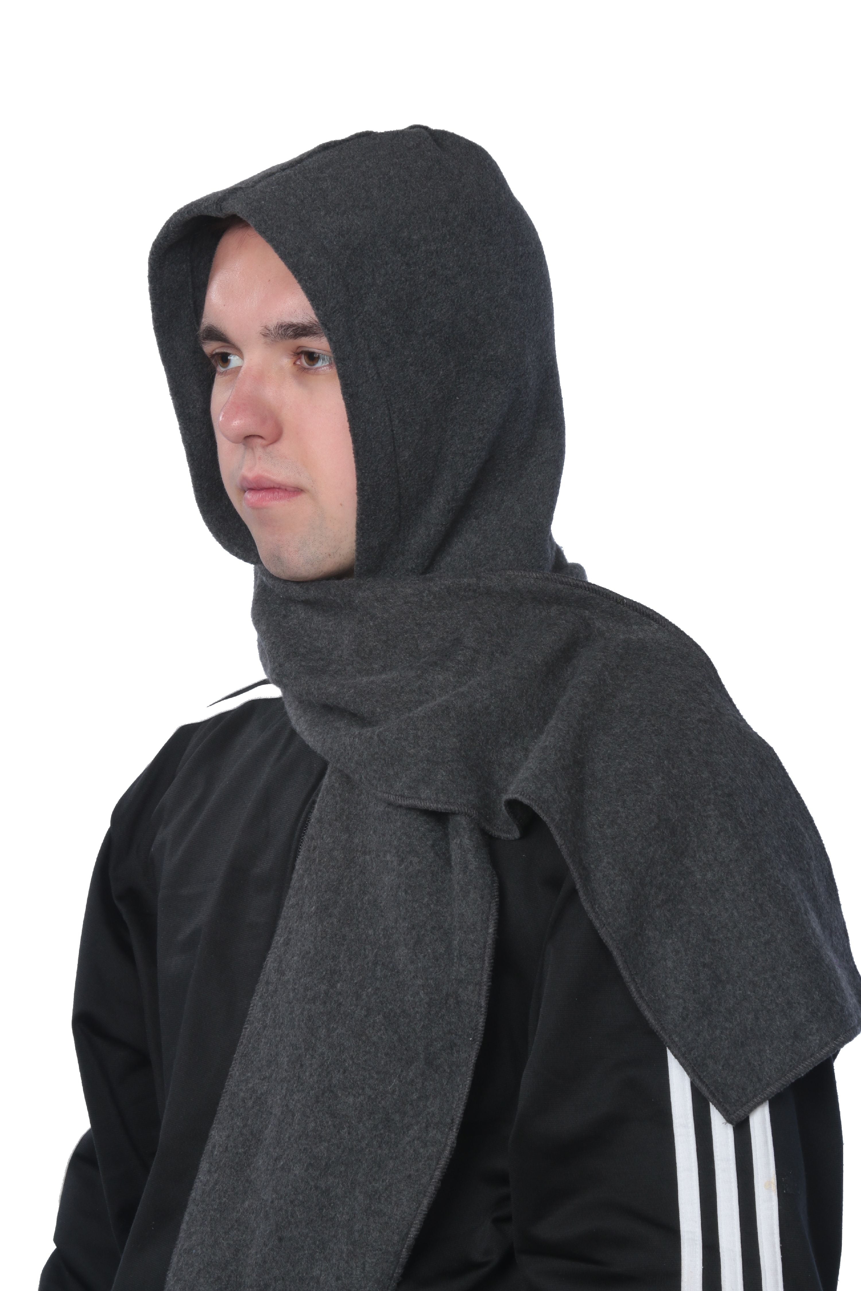 fleece hooded scarf