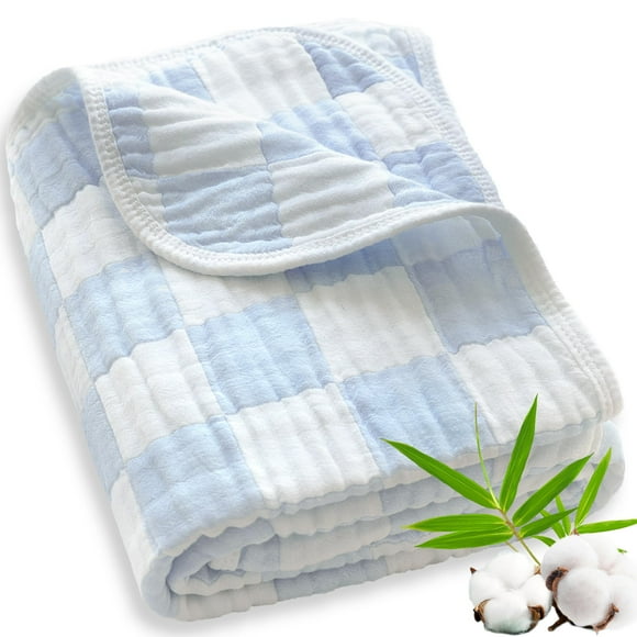 Manta de bebé BEILIMU 109x109 cm 70% algodón 30% rayón azul