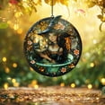 thumbnail image 3 of Witch And Black Cat GLASS SUNCATCHER Witch Reading Book Window Hanging Witchy Reading Decor Halloween Gift Gothic Spooky Decor Cat Lover, 3 of 8
