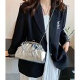 thumbnail image 3 of Kukuzhu Women Pleat Hobo Shoulder Bags Fashion Bright Shell Evening Purse Chic Chain Crossbody Bag, 3 of 7