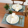 thumbnail image 3 of Set of 6 Placemats, Heat Resistant Stain Resistant Woven Vinyl Insulation Placemats, Durable Washable Elegant Table Mats for Dining, 3 of 8