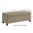 thumbnail image 5 of GZXS 44.5" Linen Fabric Tufted Button Storage Ottoman Bench, Modern Bed End Seat with Spacious Hidden Compartment, Easy to Assemble, 5 of 6