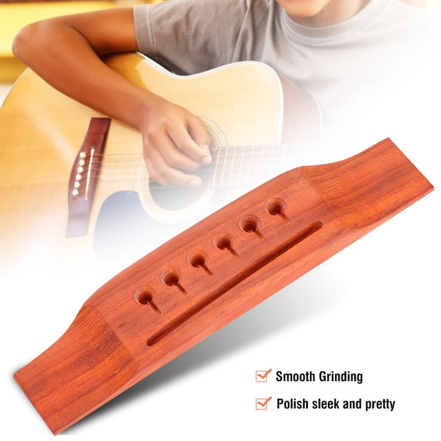 AMONIDA Acoustic Guitar Wooden Bridge, Sturdy 6-String Acoustic Guitar Bridge, Great Replacement For Guitar Parts Transfer The Original Sound Of Guitar Your Guitar