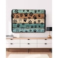 thumbnail image 3 of Outdoor TV Cover 48 to 50 Inch Weatherproof, Black Dog Paw Print Waterproof TV Screen Protector for Outside Decor with Zipper and Pocket 48"L x 30"H , Rustic Turquise Brown Farmhouse Wood, 3 of 7