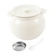 thumbnail image 3 of Recipiente de cerámica con colador, organizador, condimento, bote de cocina, aceite para freír 1400 ml Blanco, 3 of 9