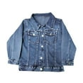 thumbnail image 4 of WhouRiu Big Girl Denim Jacket Lace Embroidery Long Sleeve Jean Jacket Oversized Fall Outerwear Coat Blue,Sized 13-14, 4 of 4