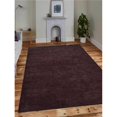 thumbnail image 1 of 6 x 9 ft. Hand Knotted Gabbeh Silk Mix Solid Rectangle Area Rug, Brown & Beige, 1 of 1