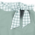 thumbnail image 5 of YHAJDS Women Gown Elegant Checkered Sleeve Round Neck Bow Detail Audrey Style Dress, 5 of 5