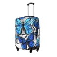 thumbnail image 2 of Uemuo Blue and White Butterflies Printed Washable Luggage Cover - Fashion Suitcase Protector Fits 18-32 Inch Luggage -Medium, 2 of 9