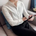 thumbnail image 5 of Camisa y blusa de hombre lisa para hombre, ropa negra musculosa, moda de negocios, 2024, alta calidad, XXL, verano, normal, diseñador, 5 of 5