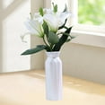 thumbnail image 4 of Modern Geometric Plastic Flower Vase | Small Floral Container for Home Decor | Living Room Centerpiece | White Gray Pink Blue Colors | 8-Inch Tall, 4 of 6