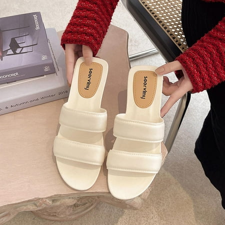 

Njoeus Sparkly Sandals For Women Silver Shoes For Women Summer Seaside Holiday Flip Flops Women Wear Flat Bottoms And Cool Slippers Womens Sandals