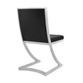 thumbnail image 3 of Leatherette Dining Chair with Cantilever Base, Set of 2, Black- Saltoro Sherpi, 3 of 5