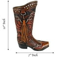 thumbnail image 2 of Urbalabs Western Cowboy Boot Brown Tassel Flower Vase Vase Distressed Decorative Cowboy Boots with Spurs Home Office Rustic Decor Country Living Wedding Centerpiece, 2 of 7