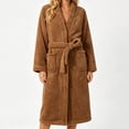 thumbnail image 2 of Cekizud Bathrobe for Women Thick Fleece Water Absorbent Wrap Belt Long Sleeve Robe, 2 of 6