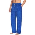 thumbnail image 2 of Uemuo Blue Glitter Pattern Men's Wide Leg Palazzo Lounge Pants with Pockets Light Weight Loose Comfy Casual Pajama Pants-Medium, 2 of 9