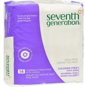 (24 Pack) Seventh Generation Pads,Maxi,Overnight 14 Ct