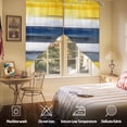 thumbnail image 5 of Yellow Blue Geometric Swag Curtain Valance for Windows, Lines Brush Window Treatments Short Swag Topper for Kitchen Windows Bathroom Bedroom, 36"x63", 5 of 8