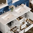 thumbnail image 4 of EVIVA Britney 60 Inch Transitional White Bathroom Vanity, 4 of 7