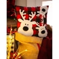 thumbnail image 3 of Cypress Home Beautiful Christmas Holiday Red Plaid Reindeer Square Comfortable Pillow - 14 x 5 x 14 Inches Indoor/Outdoo, 3 of 3