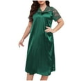 thumbnail image 6 of Censtreet Long Sleeve Nightgowns for Women Soft Night Gowns Sleepwear V Neck Nightshirts, 6 of 7