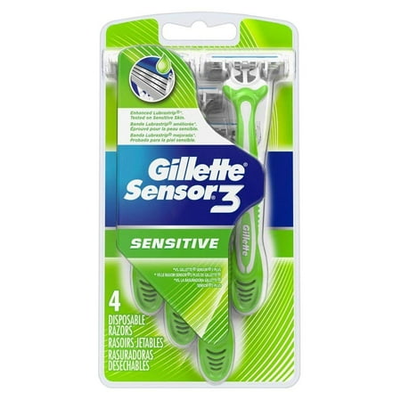 Gillette Sensor3 Sensitive Men's Disposable Razor, 4