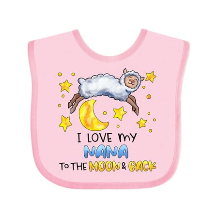 

Inktastic I Love My Nana to the Moon and Back Cute Sheep Gift Baby Boy or Baby Girl Bib