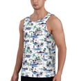 thumbnail image 2 of Qekee Hawaii Palms Print Men's Workout Tank Tops,Sleeveless Muscle Gym Shirt Quick Dry, Men's Gym Training Athletic Workout Shirts -Small, 2 of 7