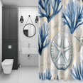 thumbnail image 4 of Sky Blue Coral Bathroom Shower Curtain, Retro Starfish Coastal Summer Shell Waterproof Washable Soft Bath Curtain for Bathtub Decor with 12 Hooks&Grommet, 36x78 Inch, 4 of 9